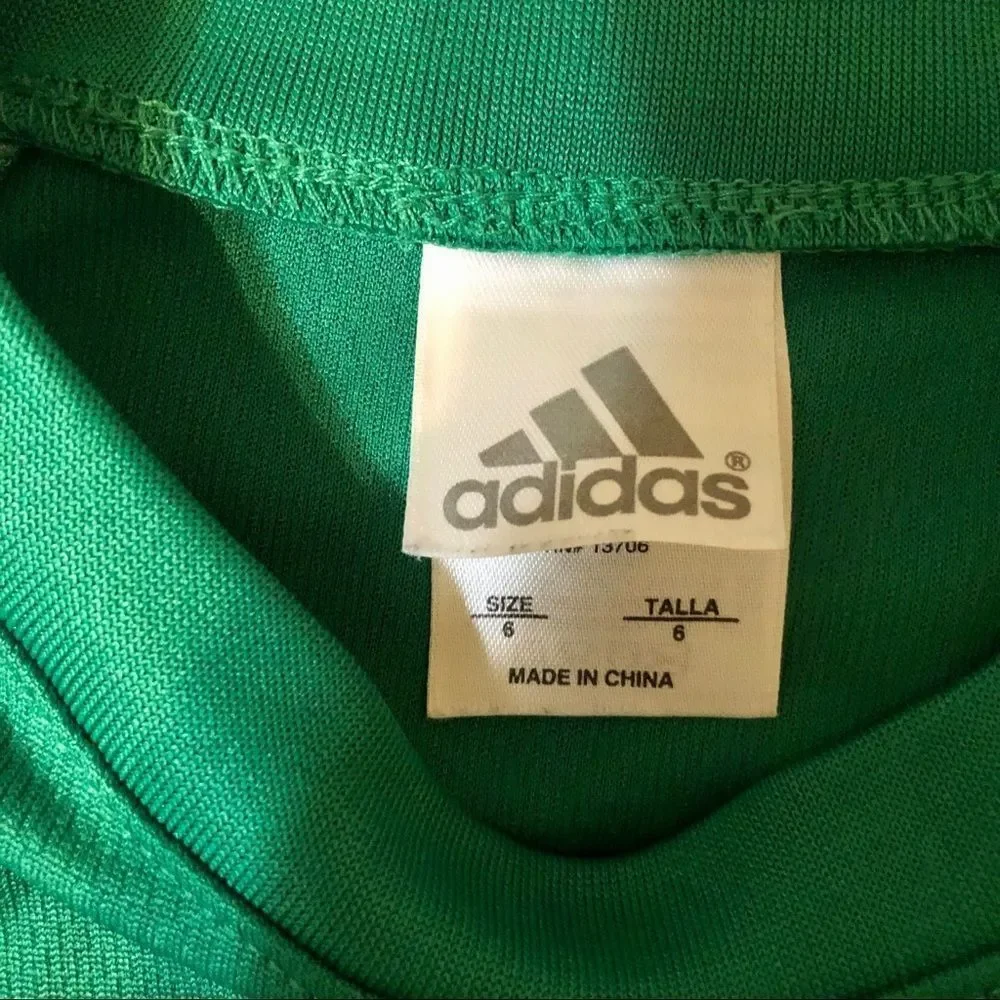 Adidas Hoops Green Sleeveless Jersey Boys 6